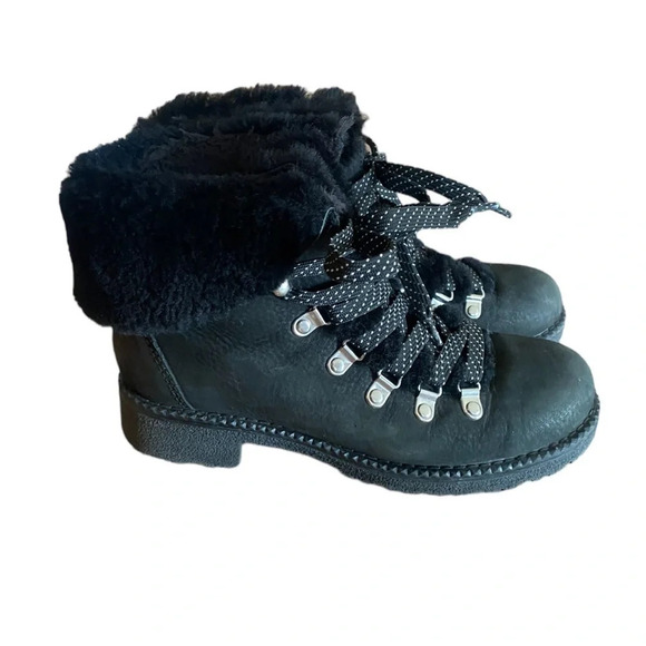 J. Crew Nordic Winter Hiking Shearling Boots In Black - Picture 1 of 5